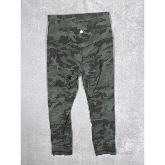 Lululemon Legging Women's 22 Green Camouflage Elastic Waist Pull On Performance - Picture 2 of 7
